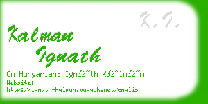 kalman ignath business card